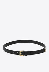 Prada Triangle Logo Saffiano Leather Belt Black 1CC618053/T_PRADA-F0002