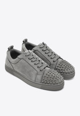 Christian Louboutin Louis Jr Spikes Low-Top Suede Sneakers Gray 3260284LE/T_LOUBO-I827