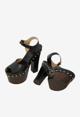 Chloé Meret 155 Leather Platform Sandals Black CH26A20SWF--001