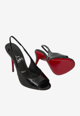 Christian Louboutin Sofia Z 100 Patent Leather Slingback Sandals Black 3260086-B439-BLACK