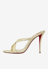 Christian Louboutin Mulazee Cross 100 Laminated Nappa Mules Gold 3260137-G306-PLATINE