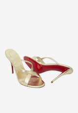 Christian Louboutin Mulazee Cross 100 Laminated Nappa Mules Gold 3260137-G306-PLATINE