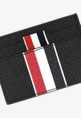 Thom Browne Pebble Grain RWB Stripe Double Sided Cardholder Black UAW090A00198_001