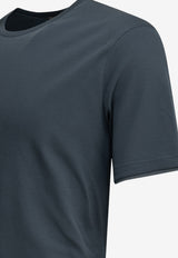 Herno Resort Short-Sleeved Crewneck T-shirt Blue JG00031UR520529122_d96eed6d-1cea-4372-ac9b-b43628f53548