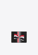 Thom Browne Grained Leather Cardholder with RNB Bow Black UAW080A00198_001
