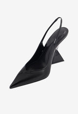 The Attico Cheope 105 Patent Leather Slingback Pumps Black 250WSH00779LBT002AA100_BLACK_70166697