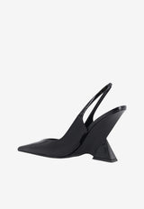 The Attico Cheope 105 Patent Leather Slingback Pumps Black 250WSH00779LBT002AA100_BLACK_70166697
