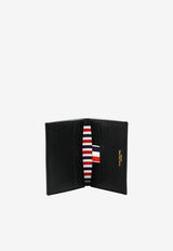 Thom Browne RWB Stripe Double Cardholder in Grained Leather Black UAW089A00198_001