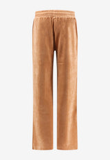 Chloé Logo Embroidered Velvet Pants Brown CH26AJP01188271_Smoked Ochre_70014846