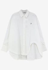 The Attico Embroidered Logo Long-Sleeved Shirt White 261WCH00004CCC052AA870_Whitenavy_70166714