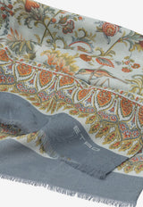 Etro Flora and Fauna Printed Silk Scarf Blue WATA0005AKE09  X0882_fb8c17e8-f91a-4c27-9525-8a99fb5788a8