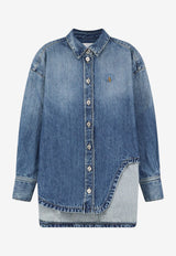 The Attico Embroidered Logo Denim Shirt Blue 261WCB00068DDD122AA024_SKYBLUE_70166734