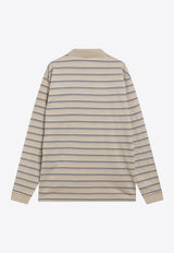 Prada Long-Sleeved Stripe Polo T-shirt Beige UJL40DOOO19SJ/T_PRADA-F05HE