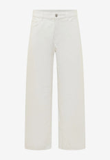 Palm Angels Logo-Embroidered Straight-Leg Jeans Off-white PMYA049S26DEN007_0310