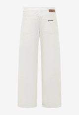 Palm Angels Logo-Embroidered Straight-Leg Jeans Off-white PMYA049S26DEN007_0310