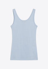 Prada Triangle Logo Ribbed Tank Top Light Blue 39576LWMO14L0/T_PRADA-F0012