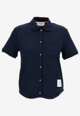 Thom Browne Name Tag Patch Shirt Navy FJP125AJ0055_415