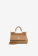 Small Sicily Calf Leather Top Handle Bag