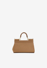 Small Sicily Calf Leather Top Handle Bag