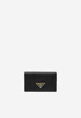 Prada Saffiano Leather Logo Wallet Black 1MC122QHH/S_PRADA-F0002