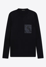 Prada Triangle Logo Wool Sweater Black UMB049WMO1W4X/T_PRADA-F0008