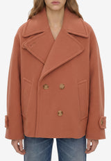 Chloé Oversized Double-Breasted Wool Coat Pink CH25WMA96272--6AG