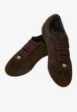 Dolce & Gabbana DG Logo Low-Top Suede Sneakers Brown CK2485-A0581-80081