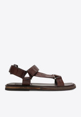 Miu Miu Logo Lettering Leather Sandals Brown 5X724E020V69/T_MIU-F0201