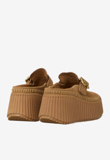 Chloé Nama Platform Wedge Mules Brown CH26A13CMS--207
