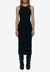 The Attico Sculptural Ribbed Midi Dress Black 261WCW00325-001AA-100