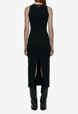 The Attico Sculptural Ribbed Midi Dress Black 261WCW00325-001AA-100
