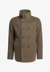 Herno Peacoat Resort Double-Breasted Short Coat Brown PE00018UR129102700_a271eff6-7f0c-4eae-aa04-0ec72272caa4