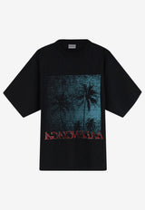 Balenciaga Vintage Holiday Print T-shirt Black A001VVTUVO81000_BLACK_70166802