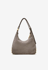 Tod's Metal Dots Suede Shoulder Bag Taupe XBWGMTE0100OCOC823_Beige_70013907