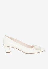 Roger Vivier Belle Vivier 45 Patent Leather Pumps Cream RVW00600920-D1P-9999
