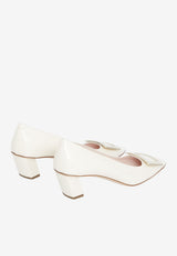 Roger Vivier Belle Vivier 45 Patent Leather Pumps Cream RVW00600920-D1P-9999