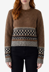 Golden Goose DB Journey Jacquard Wool Sweater Brown GWP01165-P002675-55718