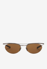Saint Laurent Oval-Frame Sunglasses Brown 862854Y9969_1210