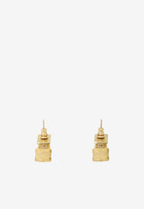 Chloé Mini Paddington Padlock Earrings Gold CH26AJE07CB7--9DC