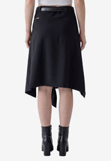The Attico Asymmetric Belted Skirt Black 261WCS00313-065AA-100