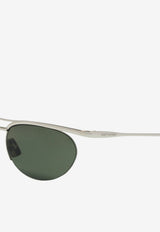 Saint Laurent Oval-Frame Sunglasses Gray 862854Y9969_8100