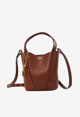 Chloé Small Spin Shoulder Bag in Grained Leather Brown CH25SS812N84--26P