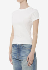 Saint Laurent Cassandre Crewneck T-shirt White 869630Y38BD_9000