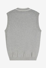 Brunello Cucinelli Logo Patch V-neck Vest Gray M29203607FCI807_NEBBIAPANAMA_70211135