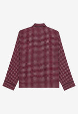 Saint Laurent Diamond Silk Satin Pajama Shirt Bordeaux 870143Y6K08_8426