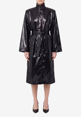 Saint Laurent Lavallière Belted Trench Coat Black 870685Y8J11_1000