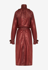 Saint Laurent Lavallière Water-Resistant Trench Coat Bordeaux 870862YZ9GI_6005