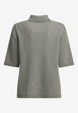 Alaïa Cashmere Turtleneck Knit Top Gray AA9G0075K264B821_50133039-00b6-435c-ab94-350882cd999e