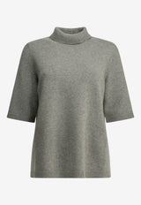 Alaïa Cashmere Turtleneck Knit Top Gray AA9G0075K264B821_50133039-00b6-435c-ab94-350882cd999e