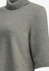 Alaïa Cashmere Turtleneck Knit Top Gray AA9G0075K264B821_50133039-00b6-435c-ab94-350882cd999e